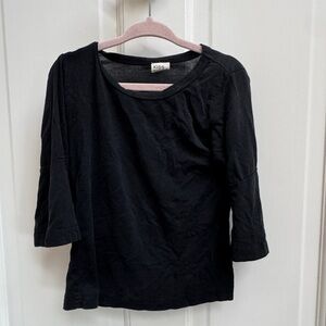 Kids Tales 3T Girls Black Relaxed 3/4 Sleeve Blouse